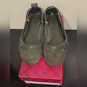 Tory Burch - Size 8.5 - Therese Ballet Flats (Suede Vegan) Color - Leccio